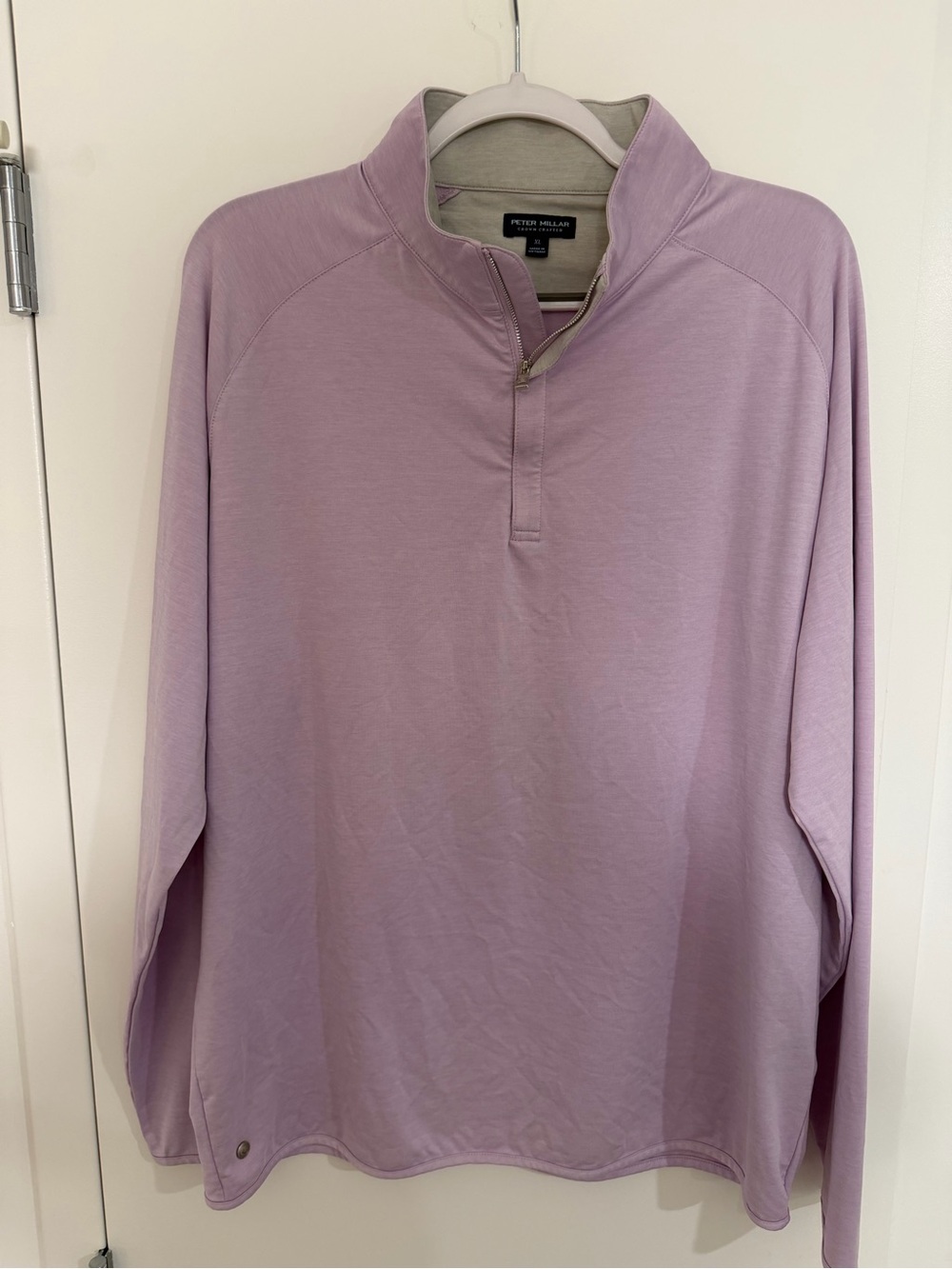 Peter Millar Men's Light Lavender Zip-Neck Pullover